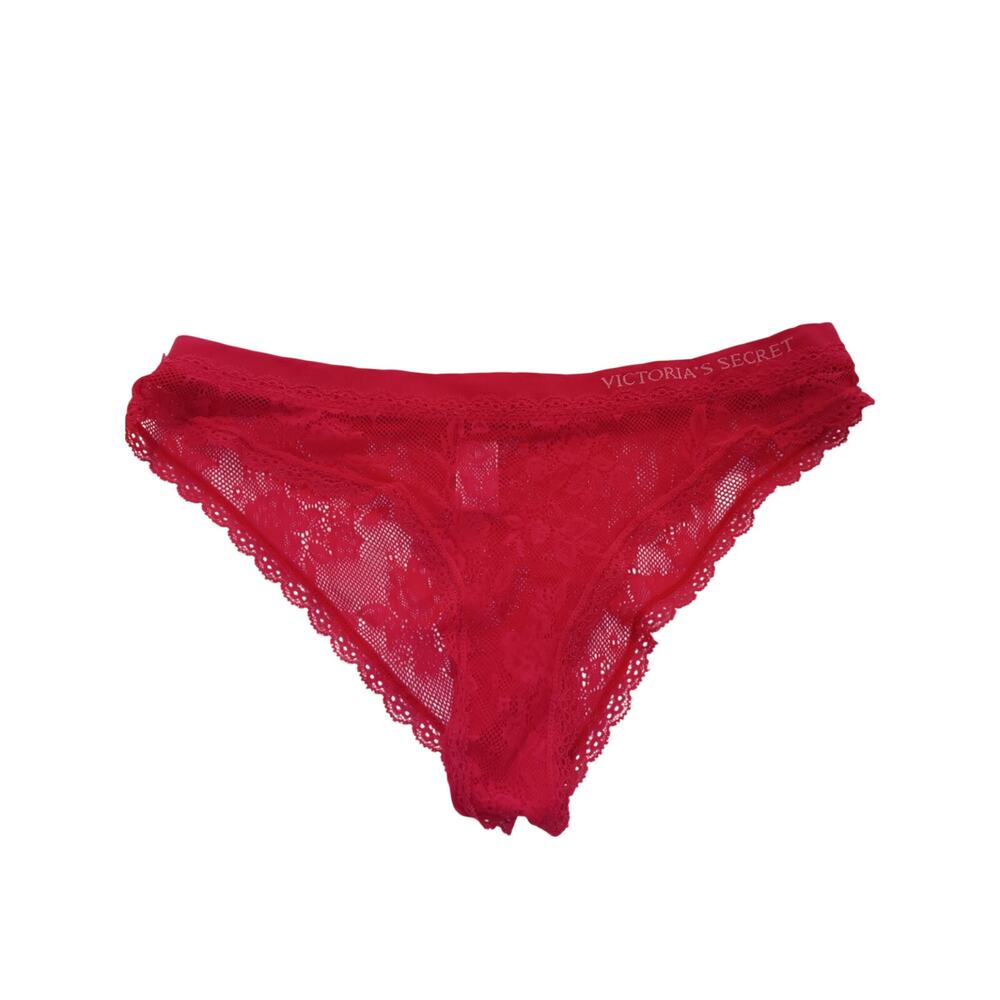 Victoria's Secret Hot Pink Sheer Lace Cheeky Bikini Panty